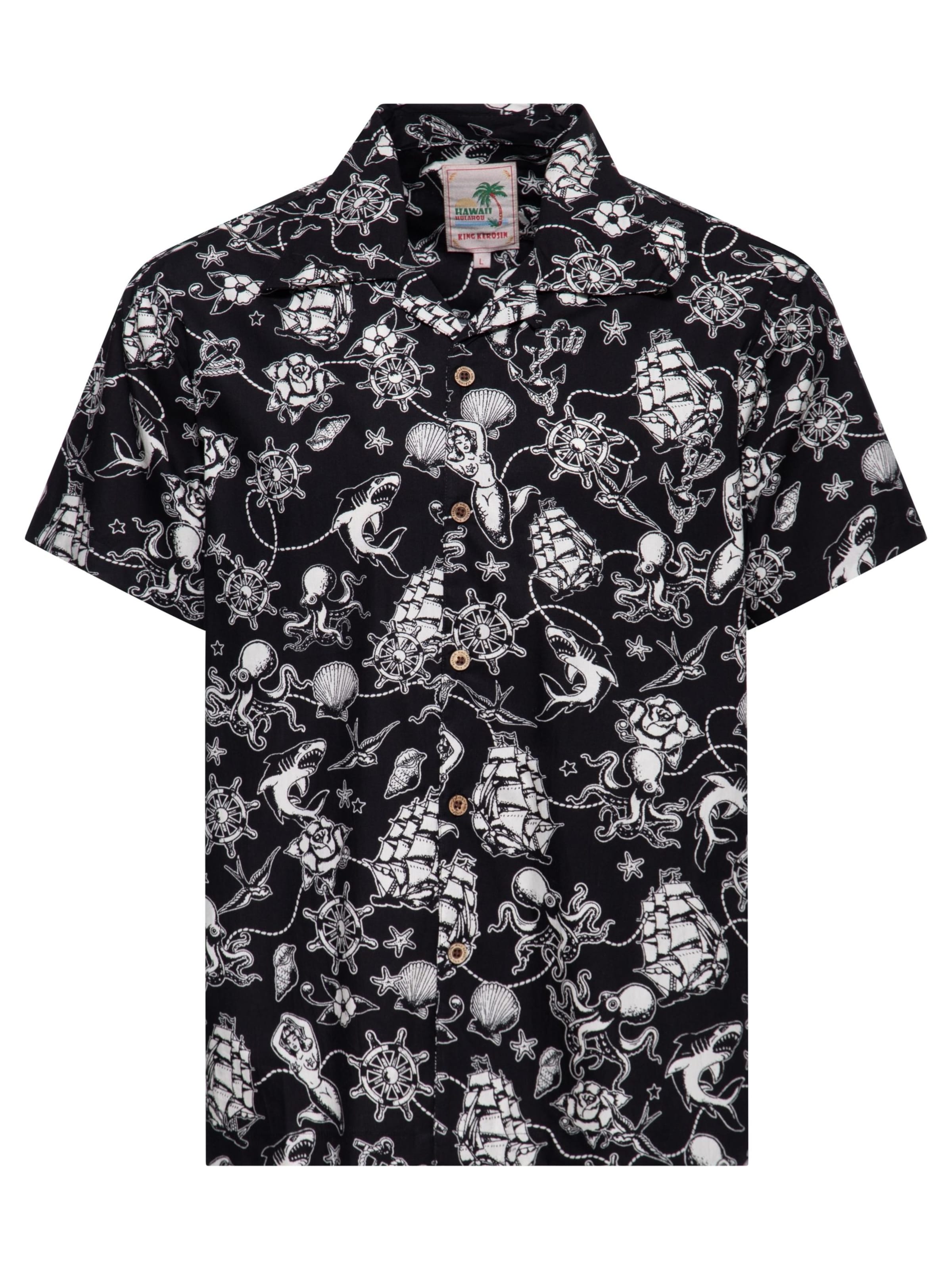 King Kerosin Regular fit Button Up Shirt 'Sailor' in Black: front