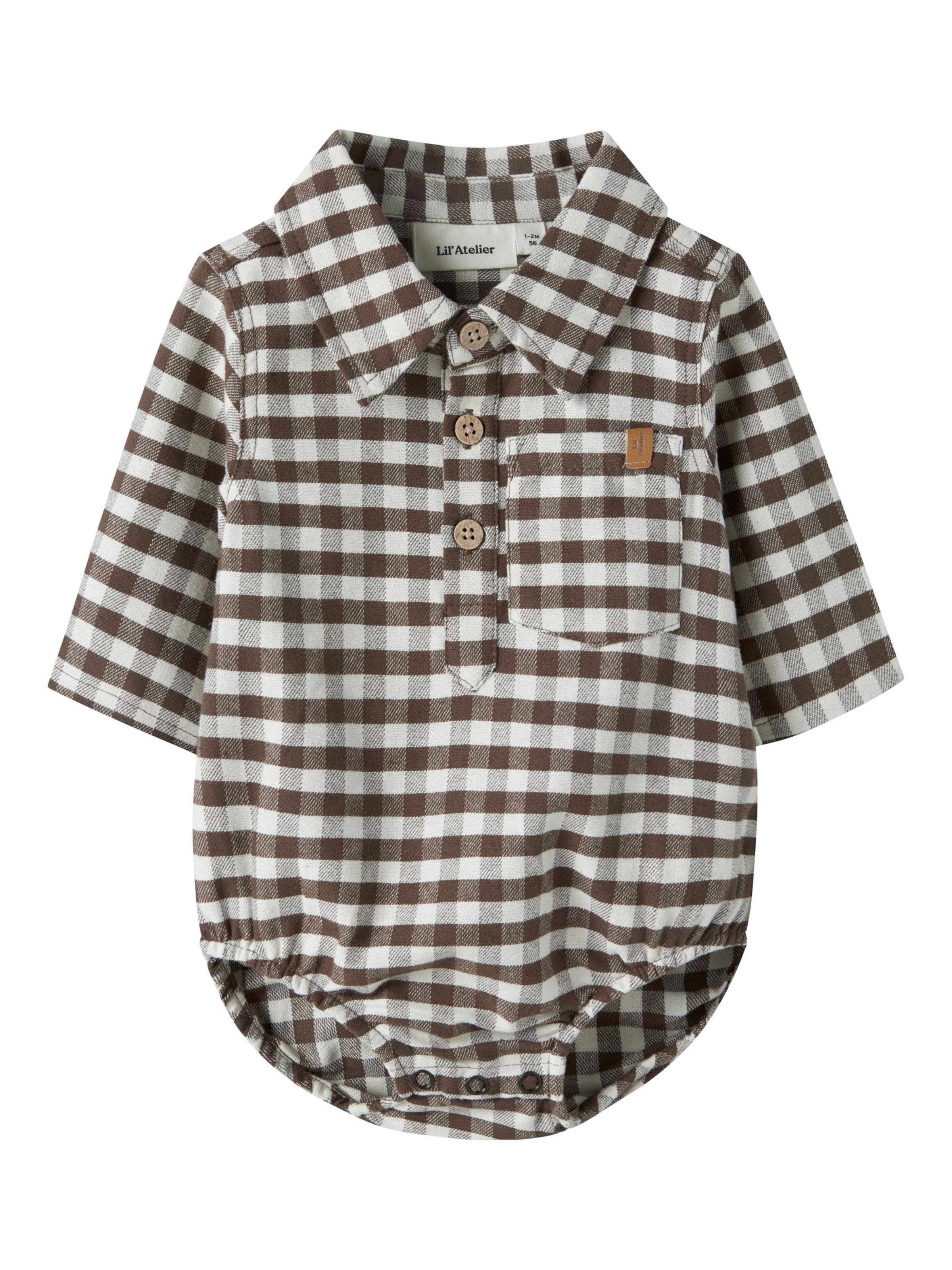 Tutina / body per bambino di Lil'Atelier in marrone: frontale