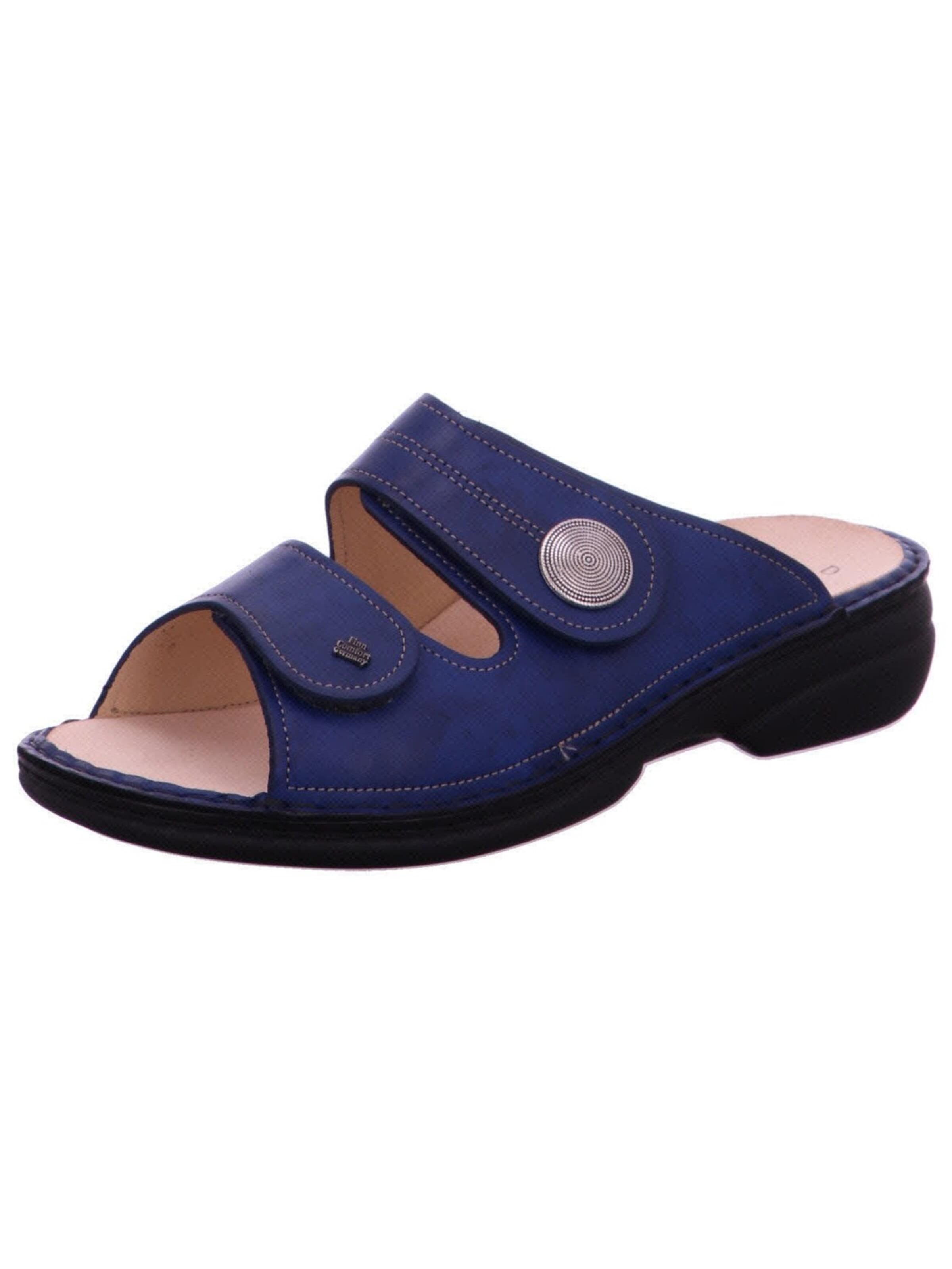 Finn Comfort Pantolette 'Pantolette Damen 02550 120040 Echtleder in blau'‌‌ in Blau: Vorderseite