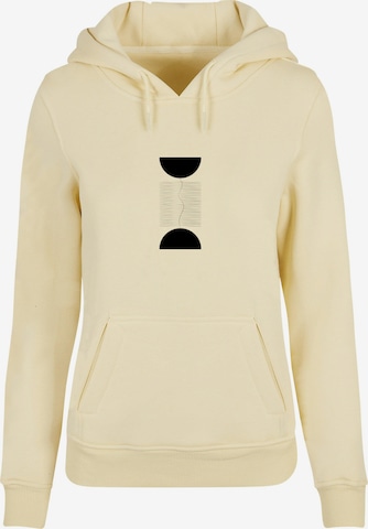 Merchcode Sweatshirt 'Abstract Lines' in Geel: voorkant