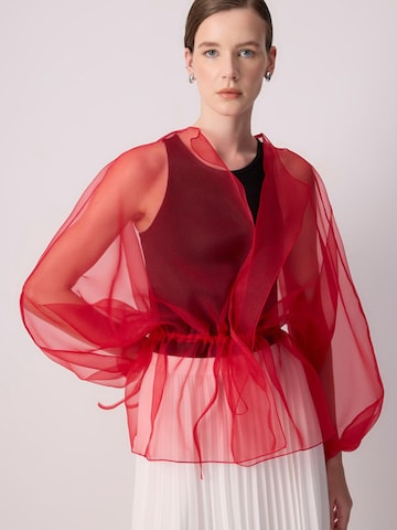 Giacca di mezza stagione 'Binding Detailed Organza Jacket' di Touché Privé in rosso