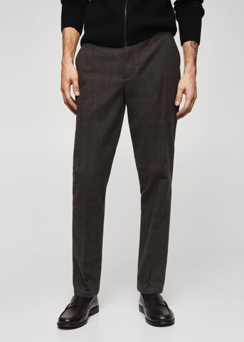 MANGO MAN Pleated Pants 'brest Basics' in Brown: front