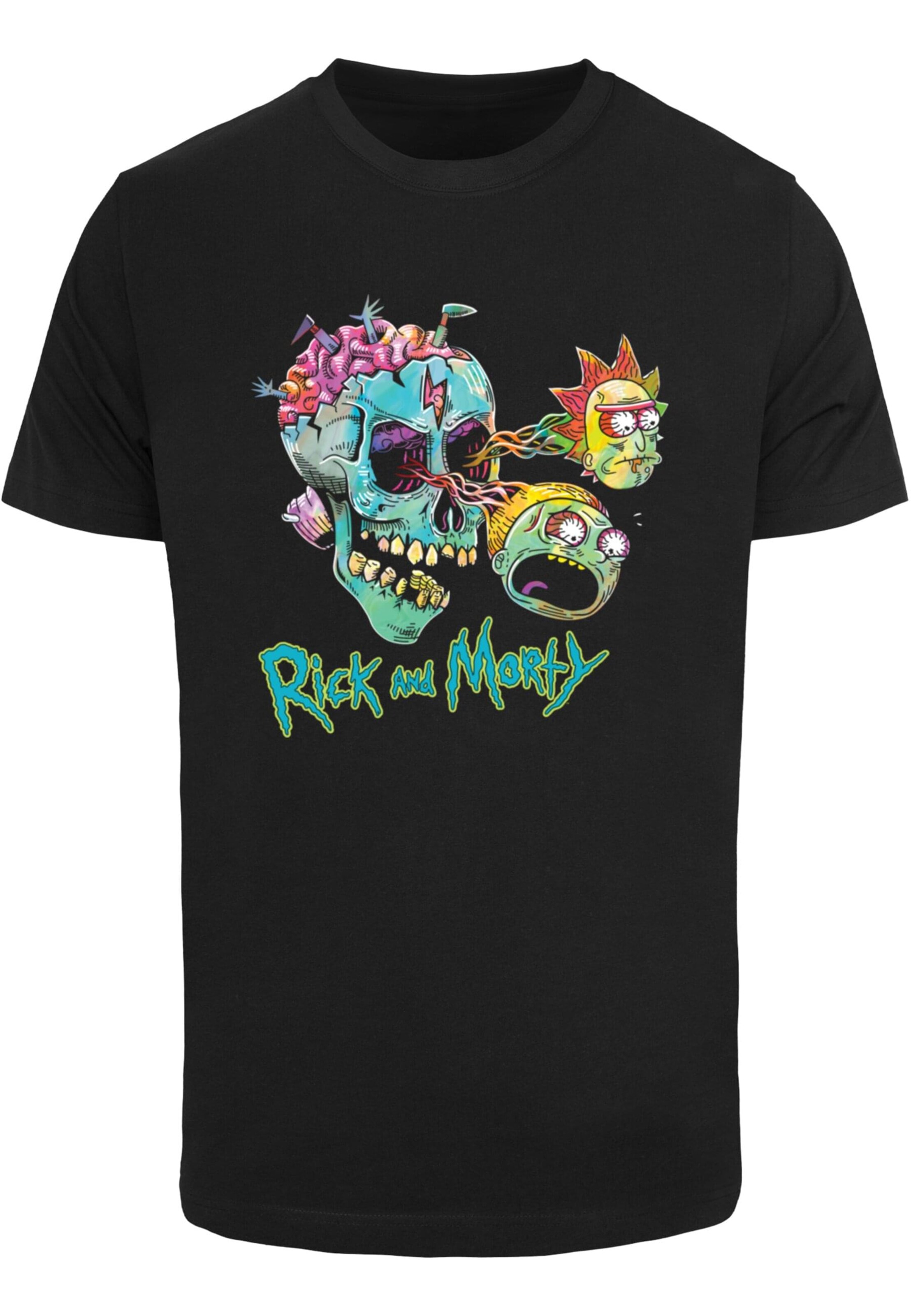 Merchcode Футболка 'Rick & Morty Skull Eyes' в Черный: спереди