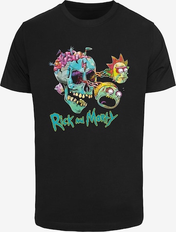juoda Merchcode Marškinėliai 'Rick & Morty Skull Eyes': priekis
