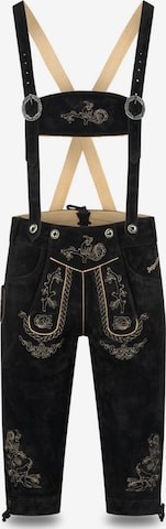 Steigenhöfer Regular Trachtenhose 'Steigenhöfer Lederhose Alexander' in Schwarz: Vorderseite