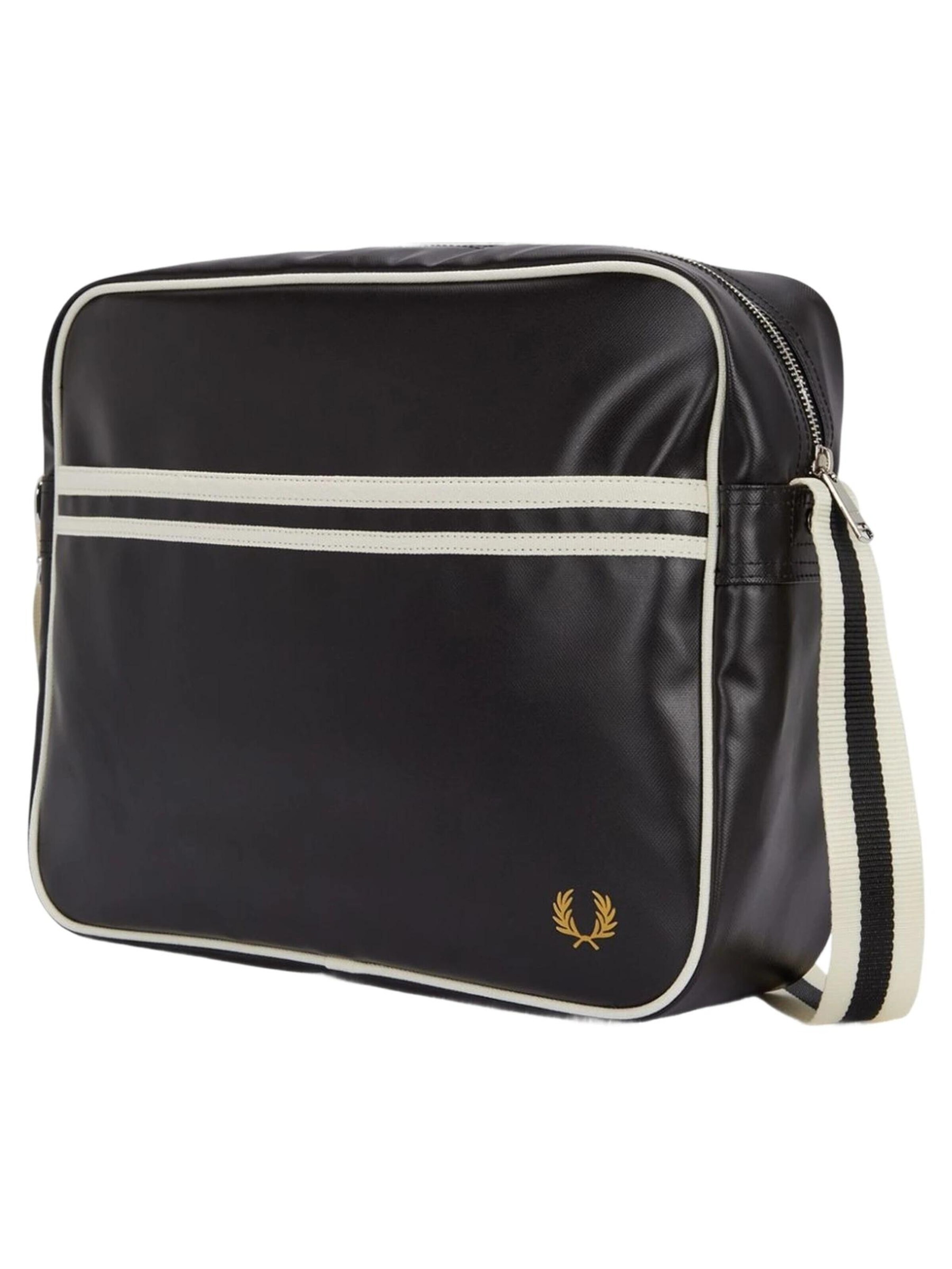 Fred PerryMessenger torba preko ramena 'Bolso fred perry negro franjas asa larga logo bordado' - crna boja