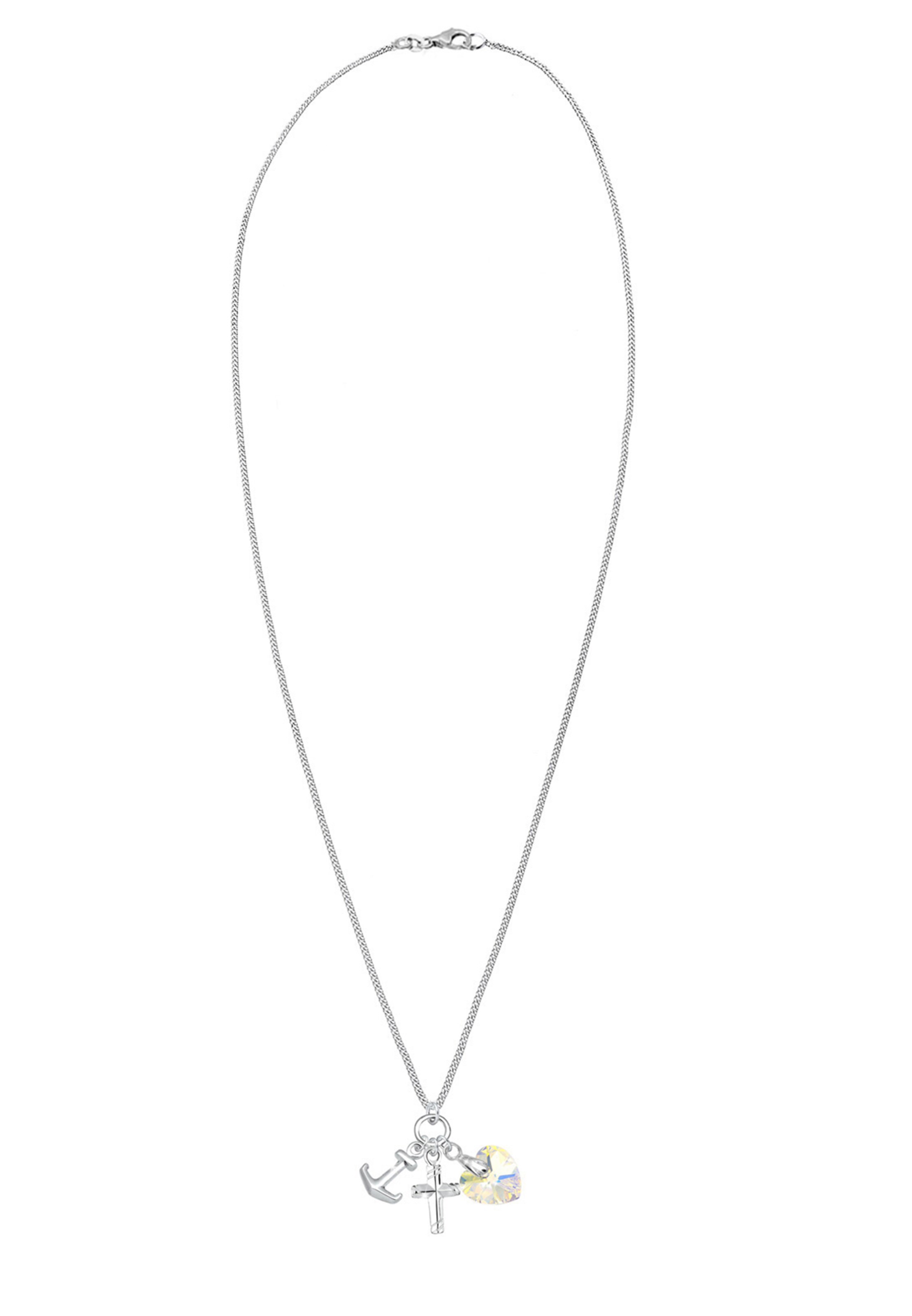 ELLI Ketting 'Anker, Herz, Kreuz, Multipendants' in Wit