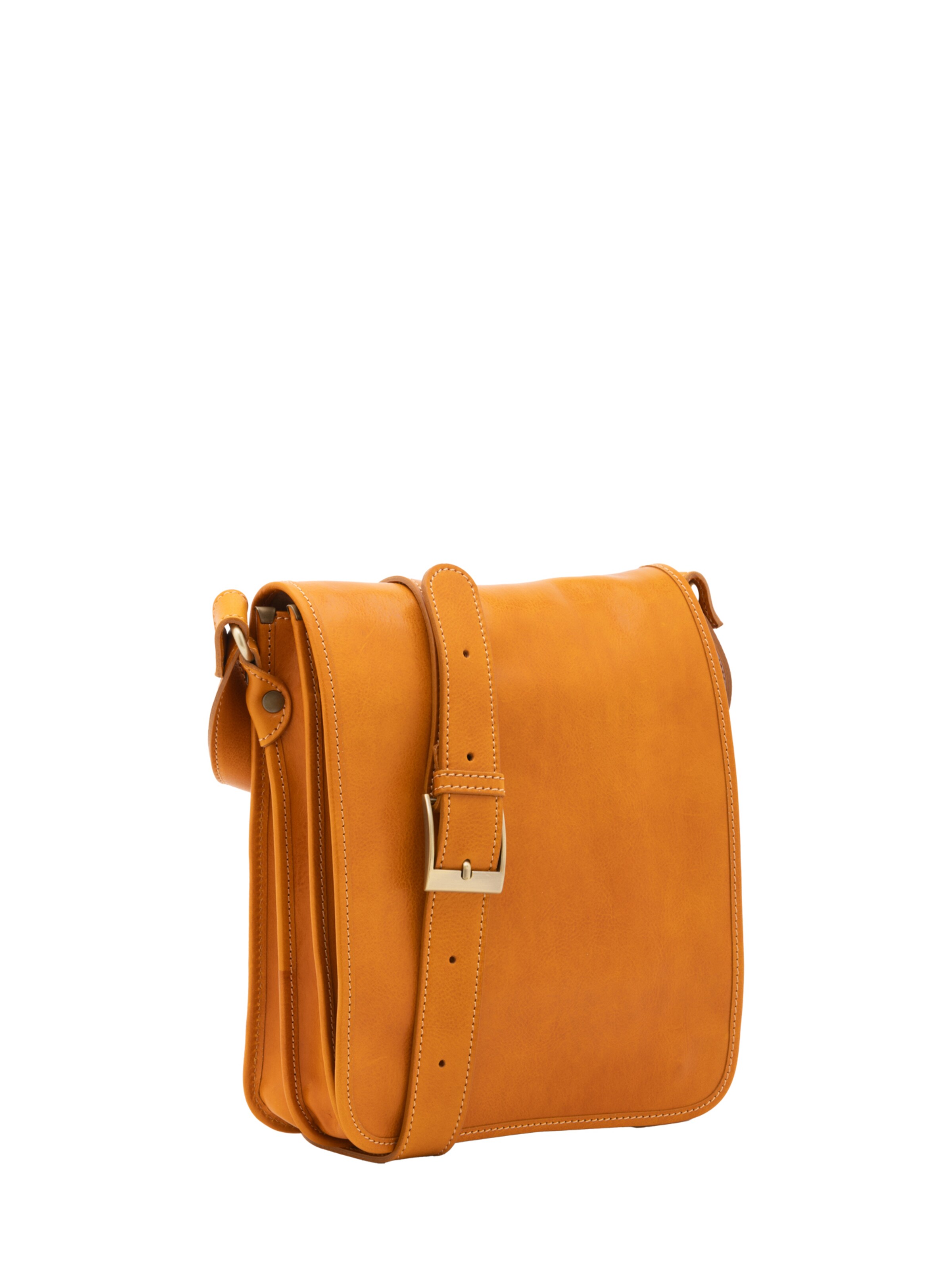 Borsa a tracolla 'Borsa a tracolla uomo vera pelle con chiusura calamita - Made in Italy' di I Fratelli in giallo