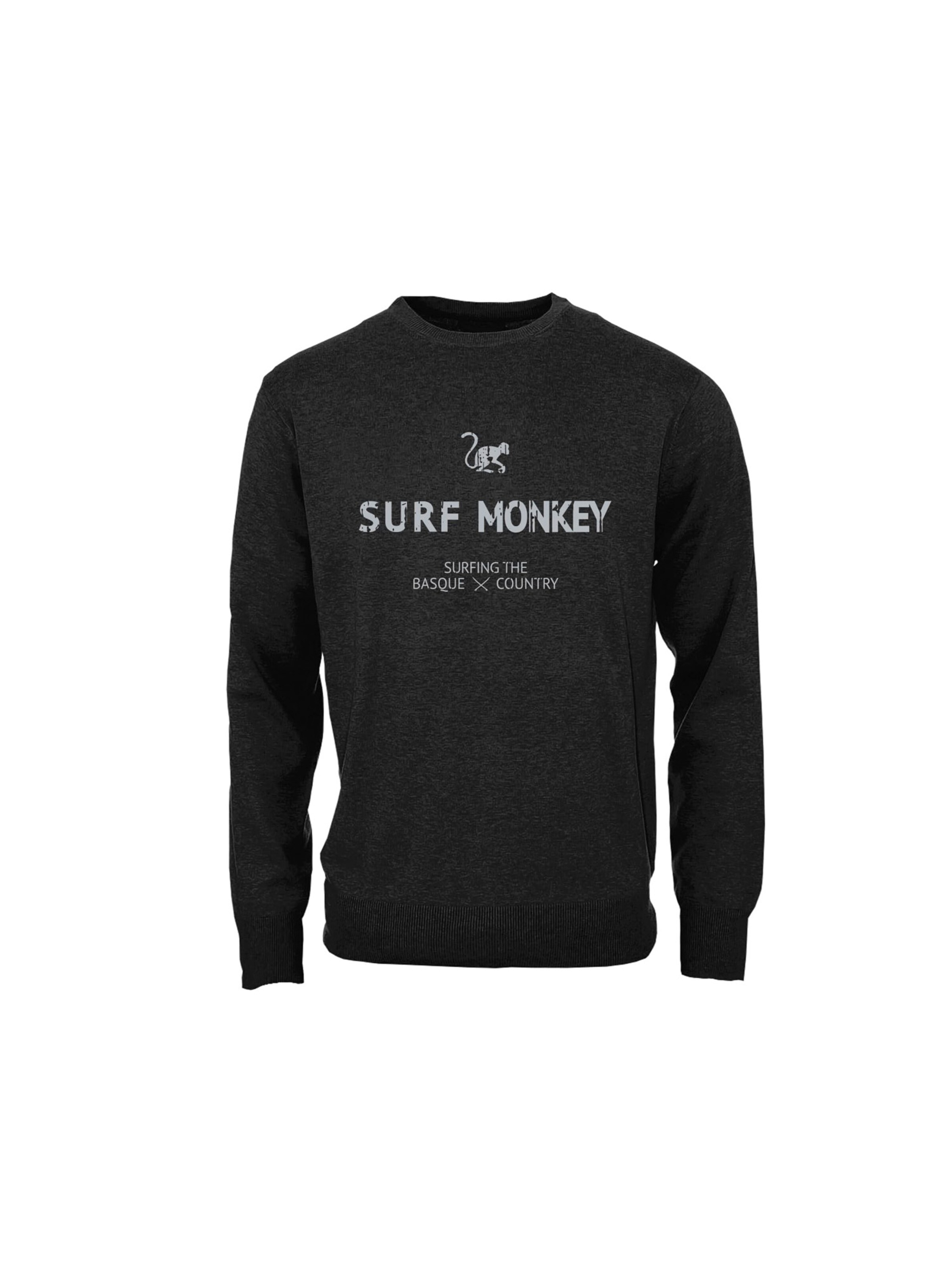 Felpa di Surf Monkey in nero: frontale