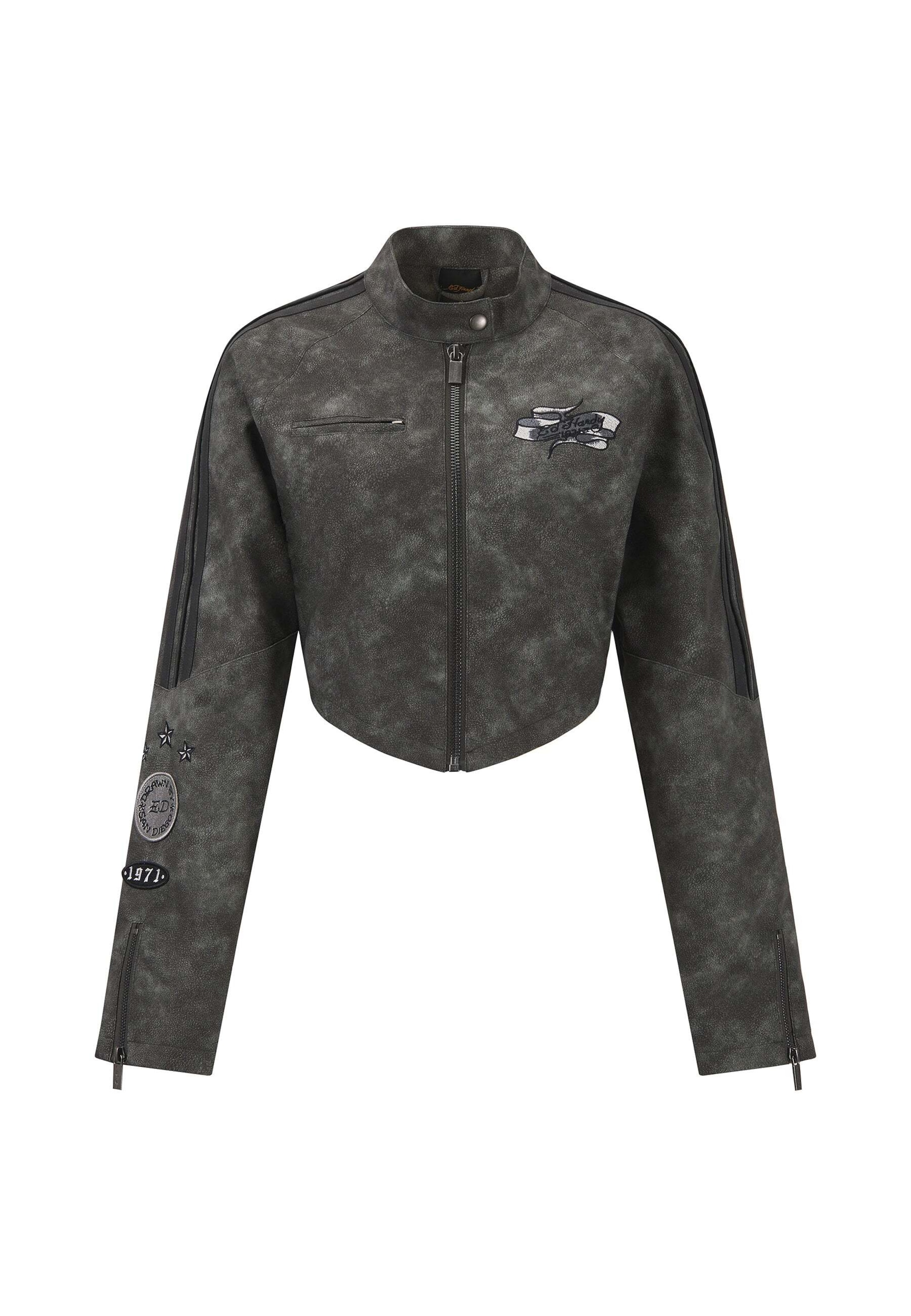 Ed Hardy Átmeneti dzseki '1971 Eagle' - szürke: elől