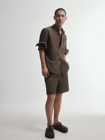 Regular Pantalon The Set en marron