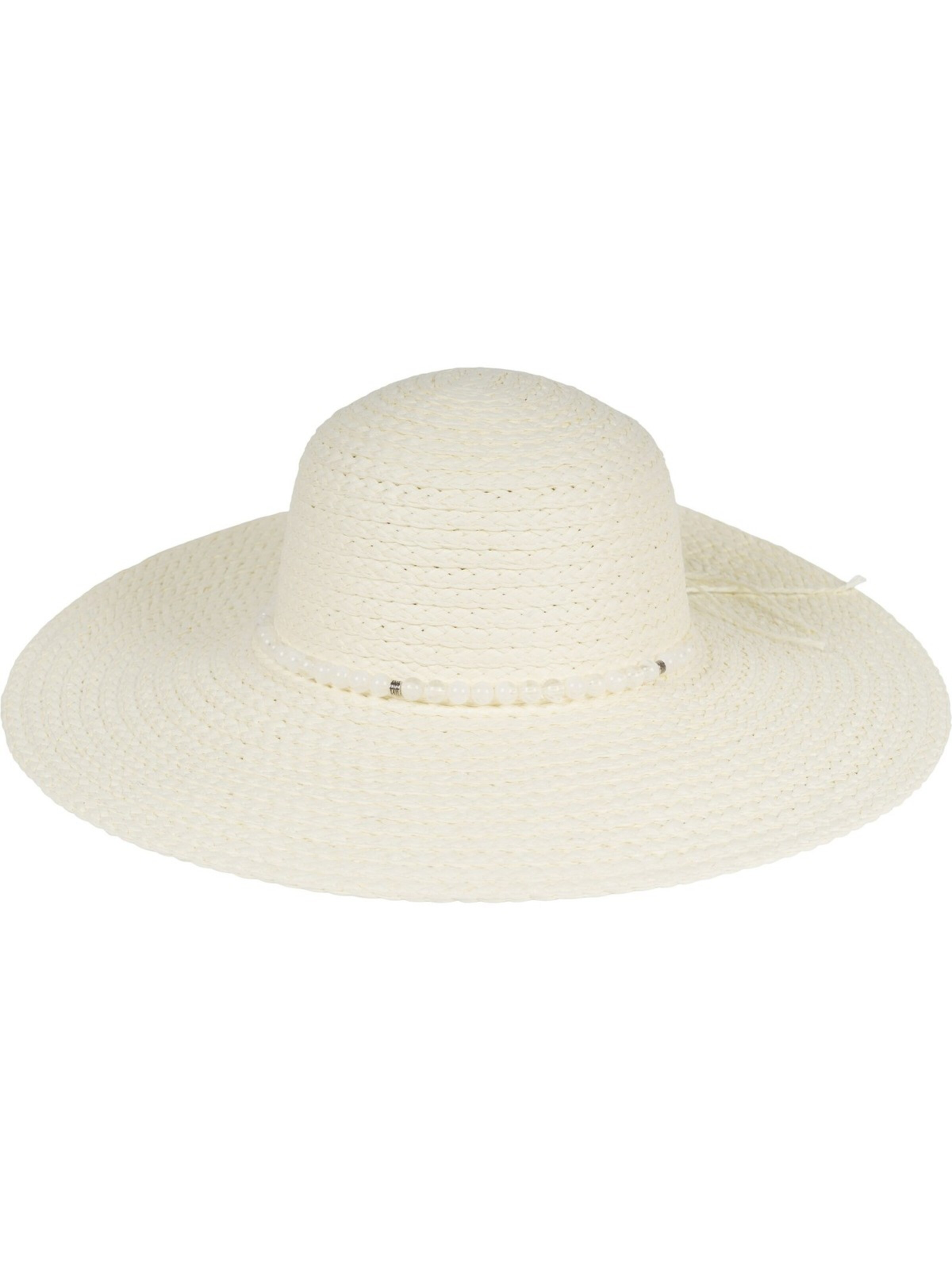 styleBREAKER Hut 'Papierstroh Sonnenhut Perlen Hutband'‌‌‌‌‌‌‌‌‌ in Beige