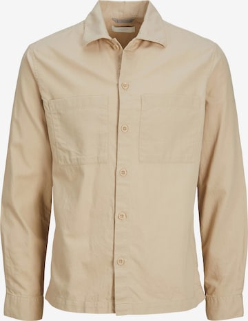 JACK & JONES Regular fit Overhemd 'PETE' in Beige: voorkant