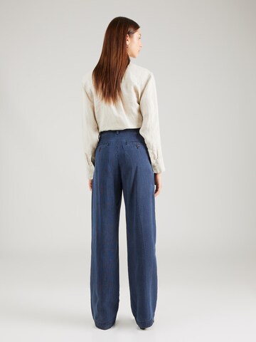 MUSTANG Wide leg Pleat-Front Pants in Blue