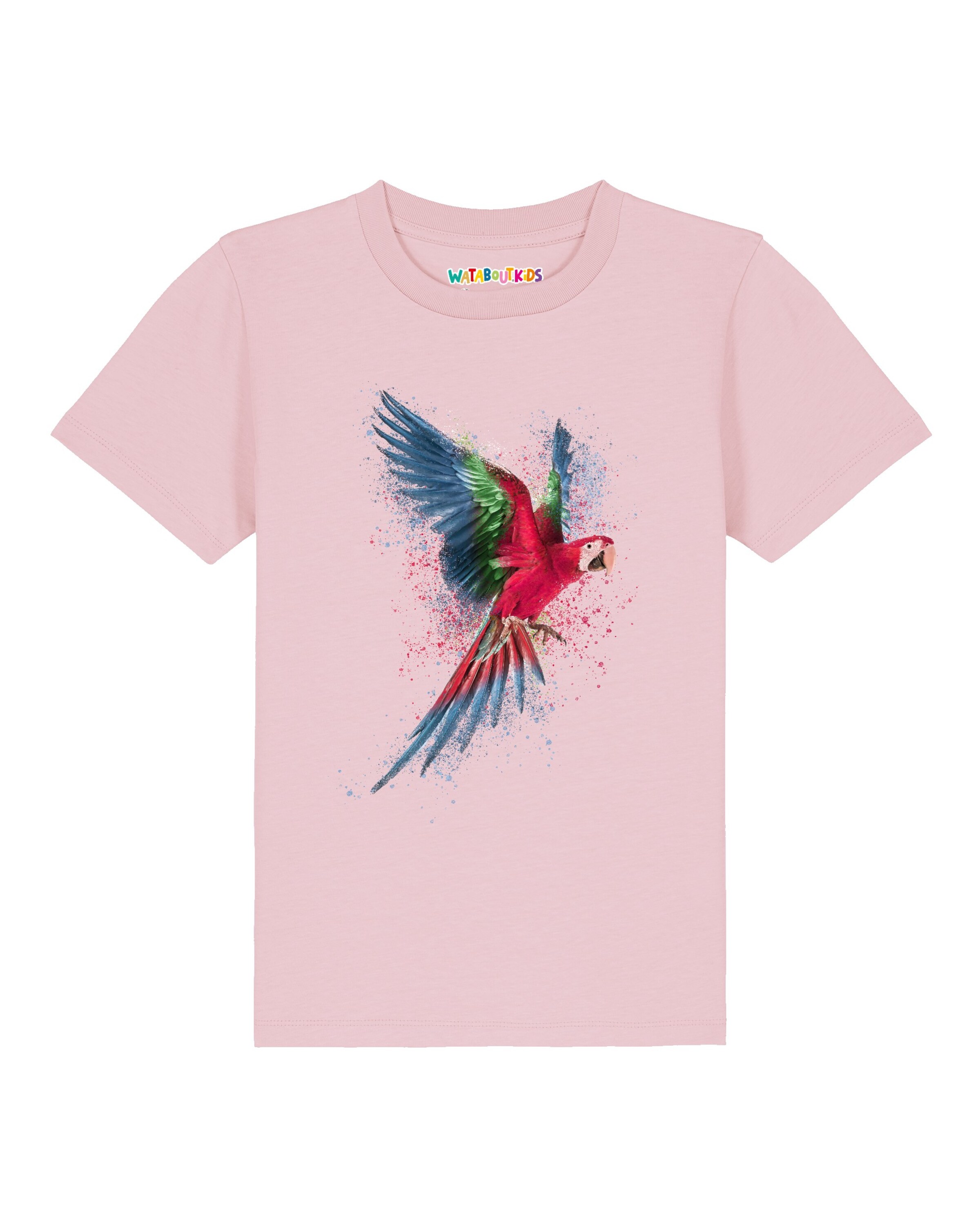 T-Shirt 'Papagei' watabout.kids en rose : devant