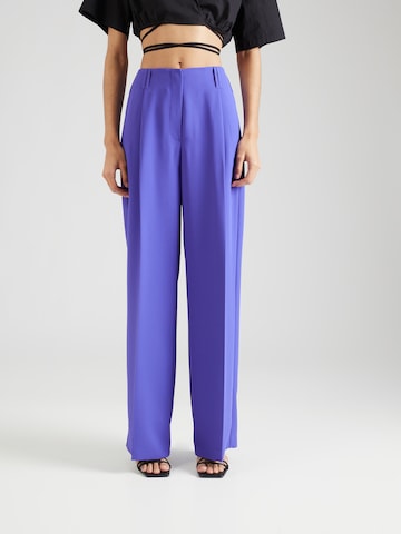 TAIFUN Wide leg Pleated Pants in Purple: front