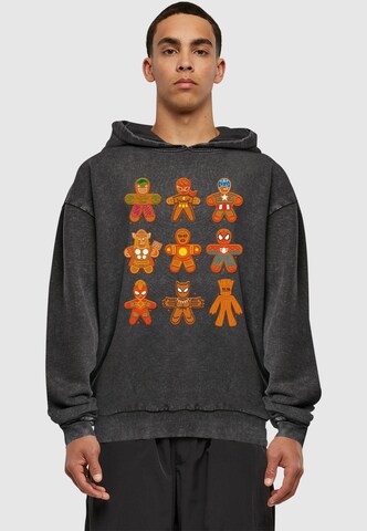 ABSOLUTE CULT Sweatshirt 'Marvel Universe - Christmas Gingerbread Avengers' in Black: front