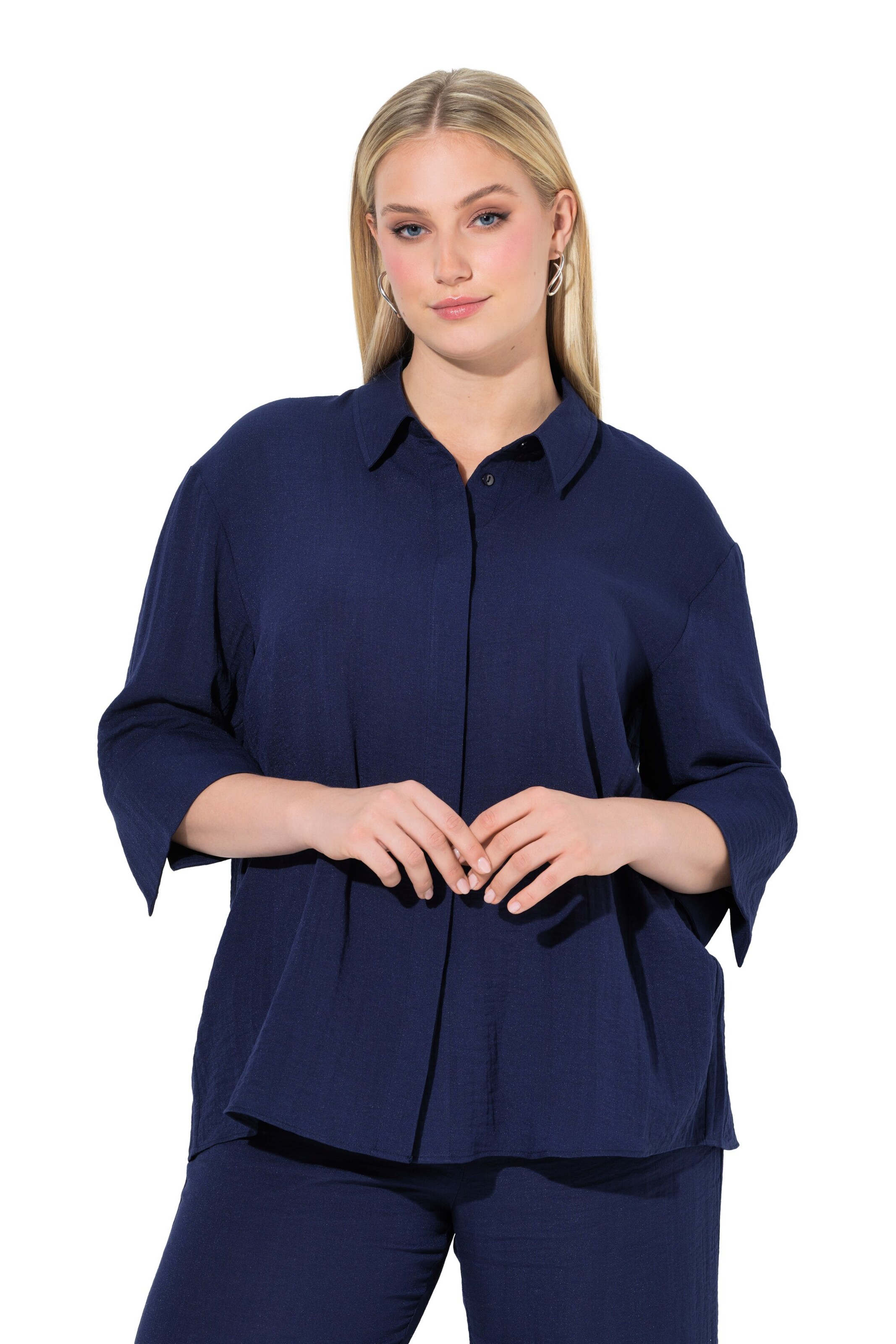 Ulla Popken Blouse in Blauw: voorkant