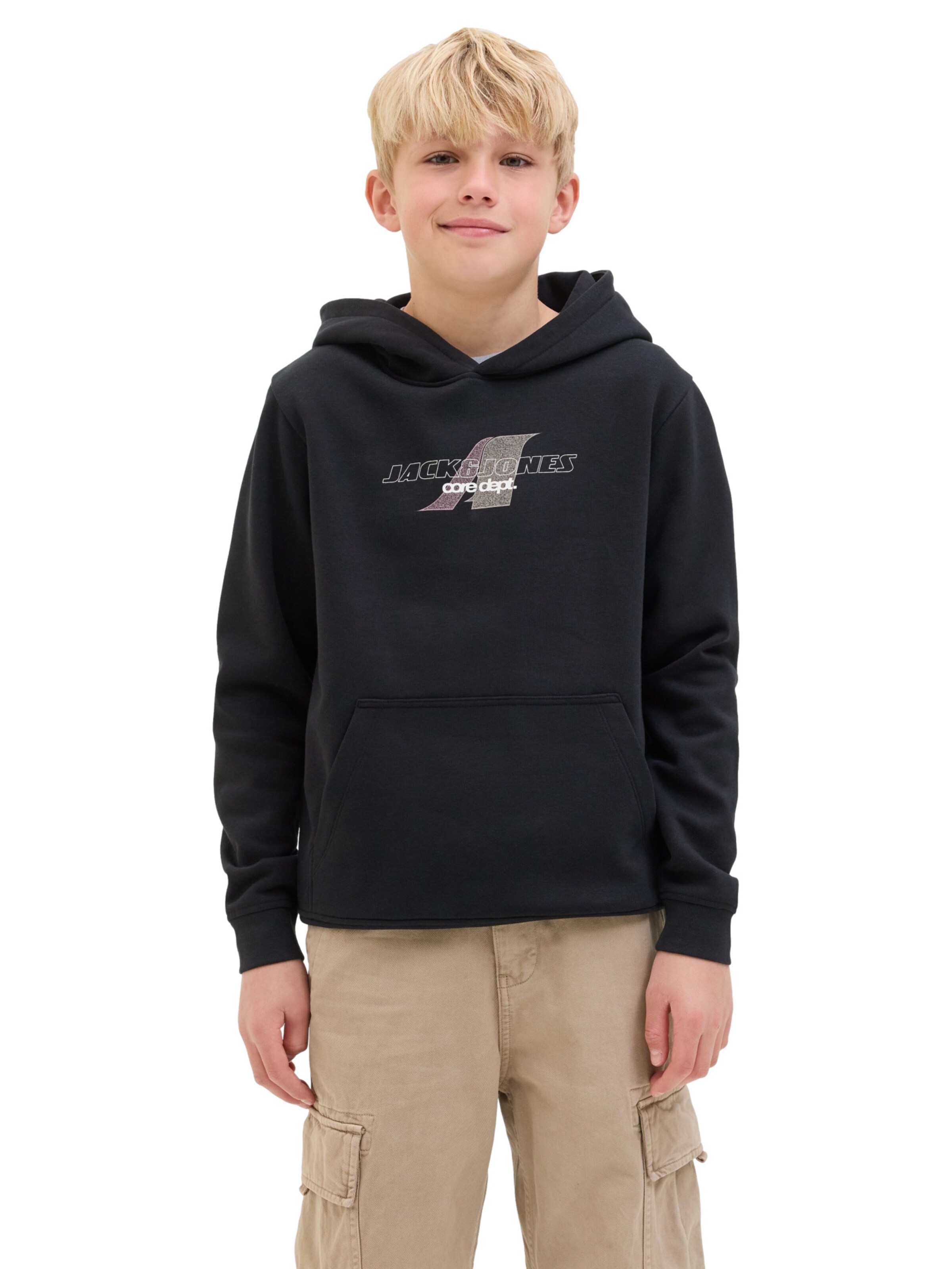 Jack & Jones Junior Sweatshirt 'Tier' in Black: front