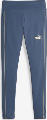 PUMA Skinny Workout Pants 'ESS+ MINIMAL GOLD' in Blue: front