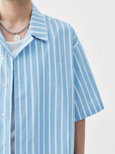 VAMOS CLO Button Up Shirt 'Snapdragon' in Blue / White, Item view