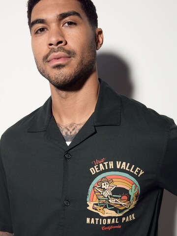 Next Regular fit Button Up Shirt in Black