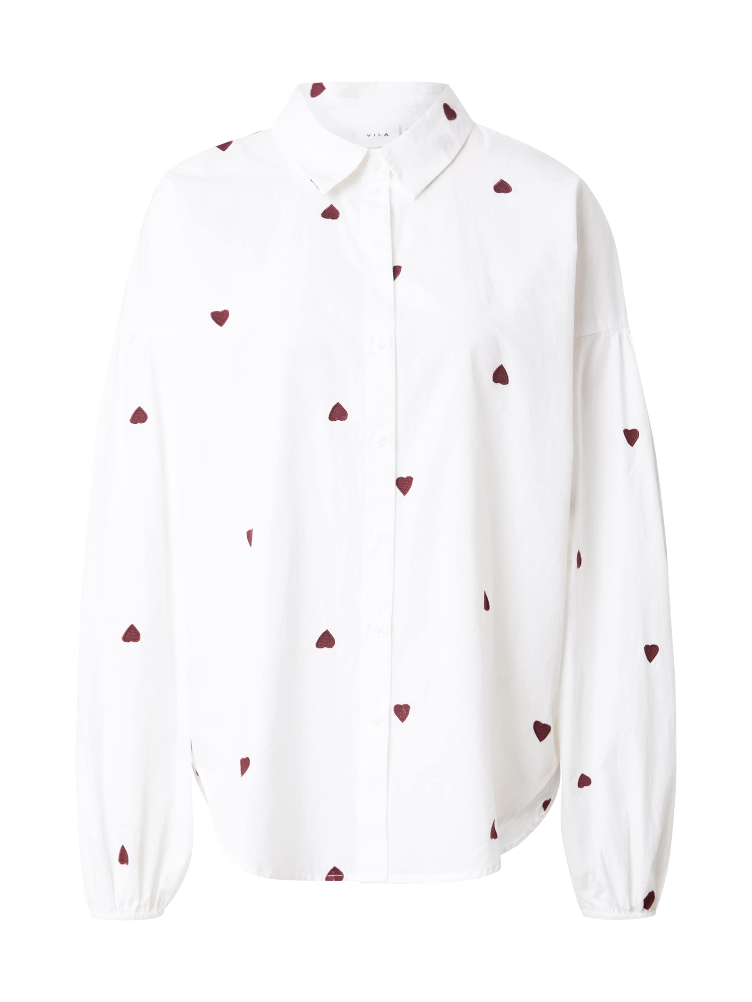 VILA Bluse 'VISTEF' in weinrot / weiß, Produktansicht