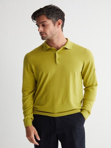SILK & CASHMERE Knit cardigan in Yellow: front
