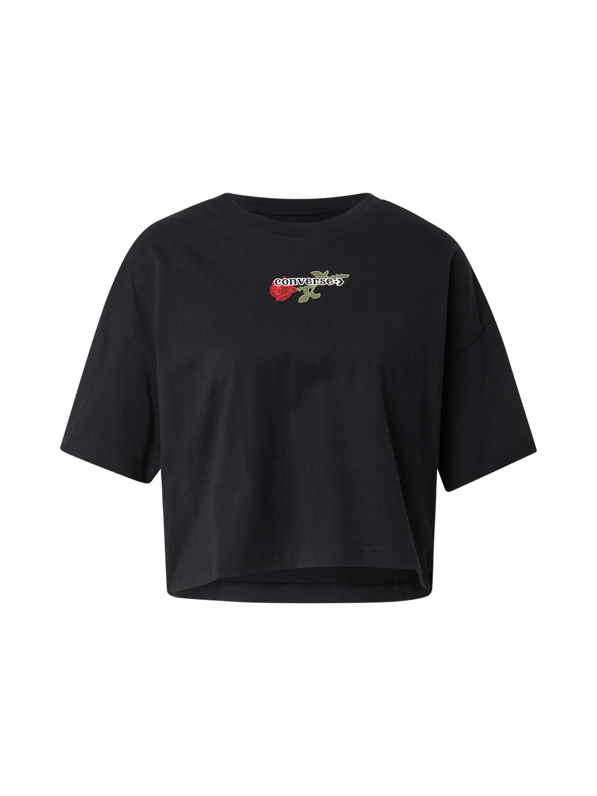 CONVERSE Majica 'TLMN VDAY' | črna barva: sprednja stran