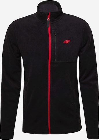 4F Athletic Fleece Jacket in Black: front