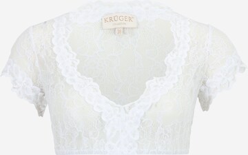 Krüger Madl Klederdracht blouse 'Carina' in Wit: voorkant