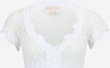 Krüger Madl Klederdracht blouse 'Carina' in Wit: voorkant