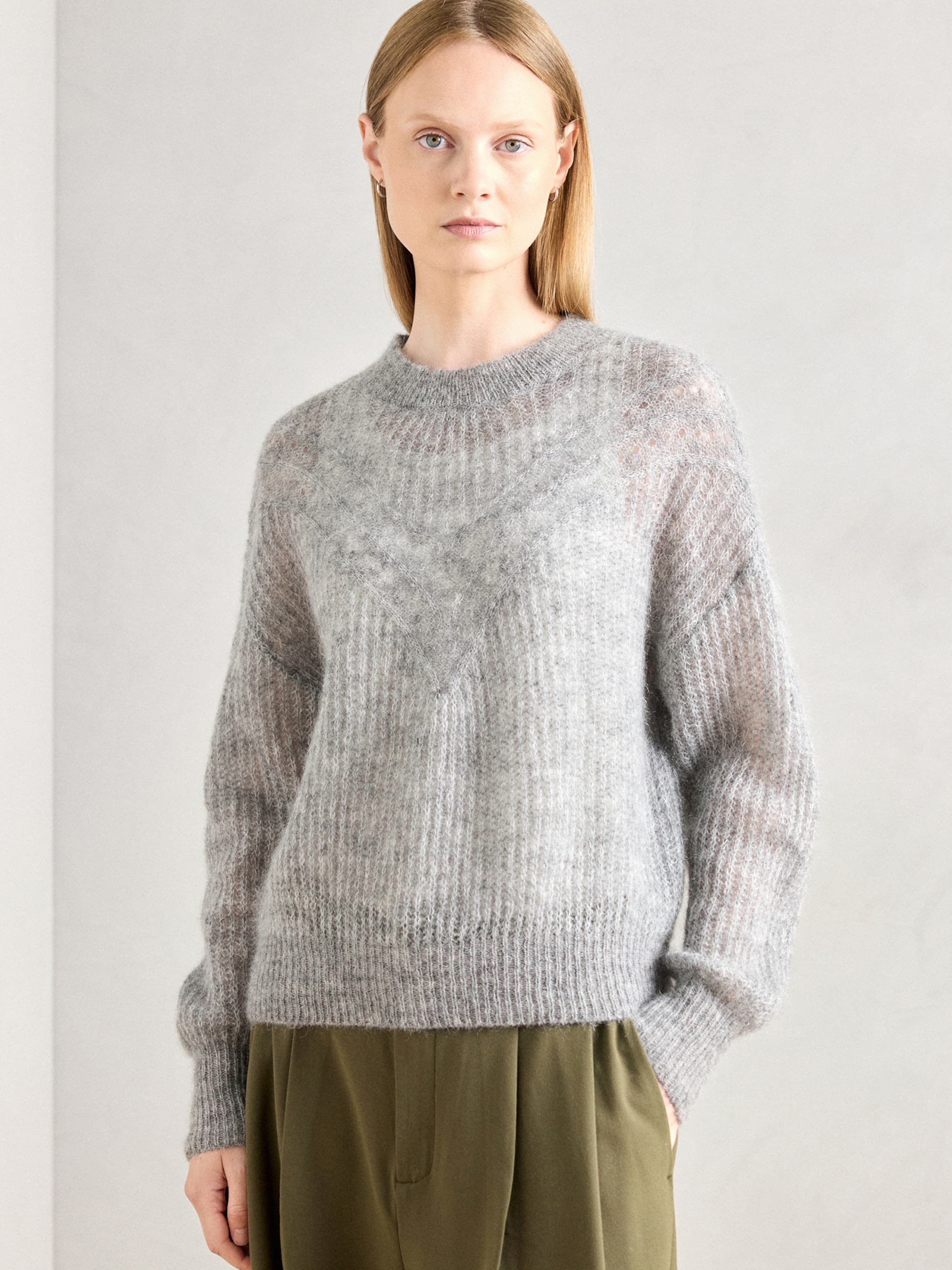 MOS MOSH Sweater 'Sigva' in Mottled Grey | ABOUT YOU