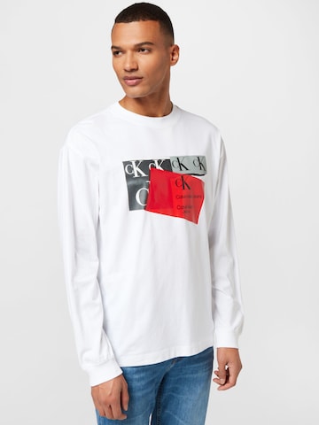 Calvin Klein Jeans Tričko 'DISRUPTED' – bílá: přední strana