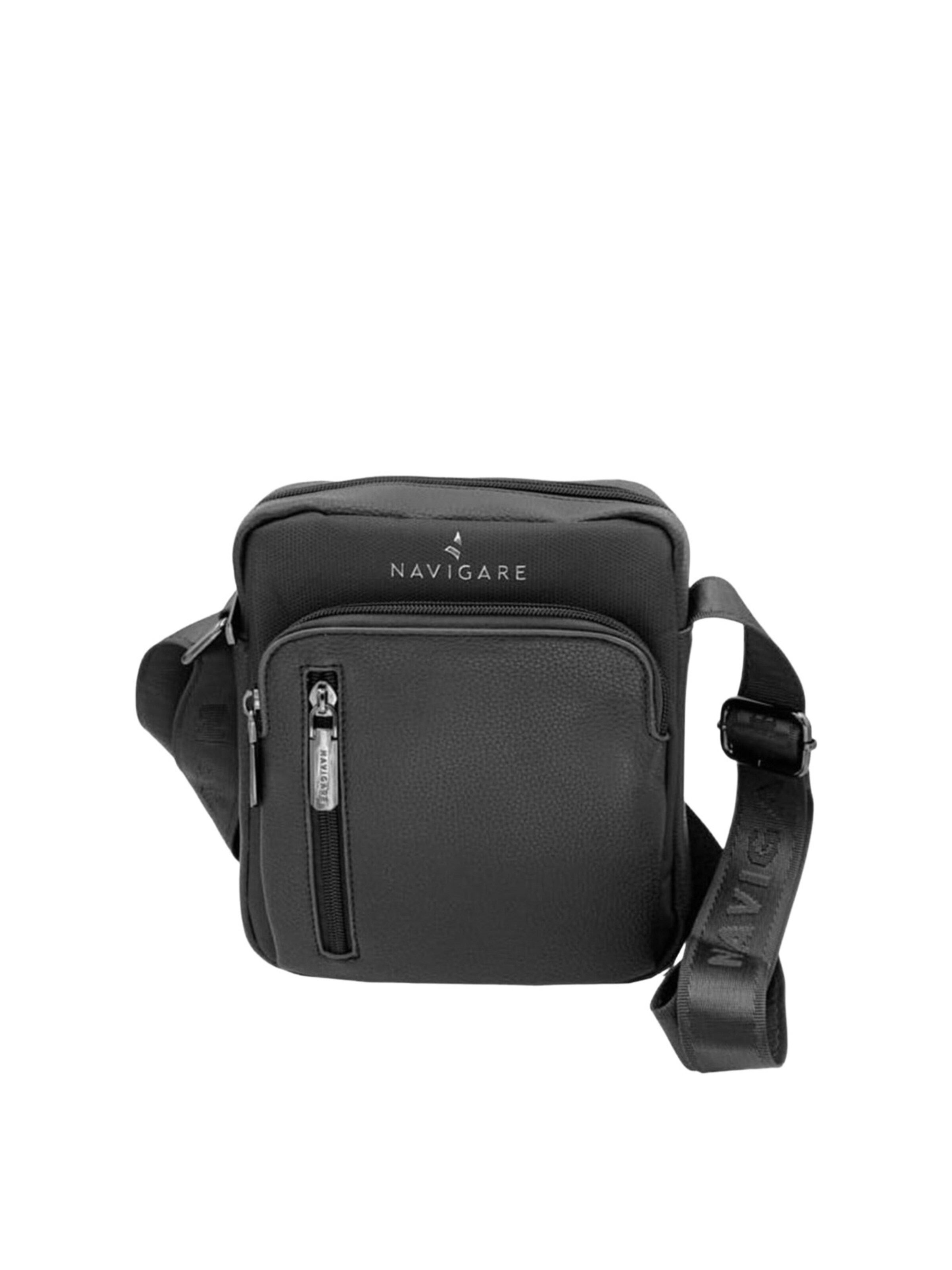 Borsa a tracolla 'Borsa a Tracolla Uomo Navigare - Poliestere Chiusura Zip' di Navigare in nero: frontale