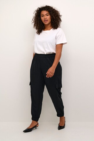 KAFFE CURVE Loose fit Cargo Pants 'Mille' in Black