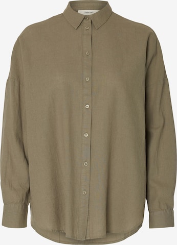 SELECTED FEMME Блуза 'SLFLINNIE-NOVA' в зелено: отпред