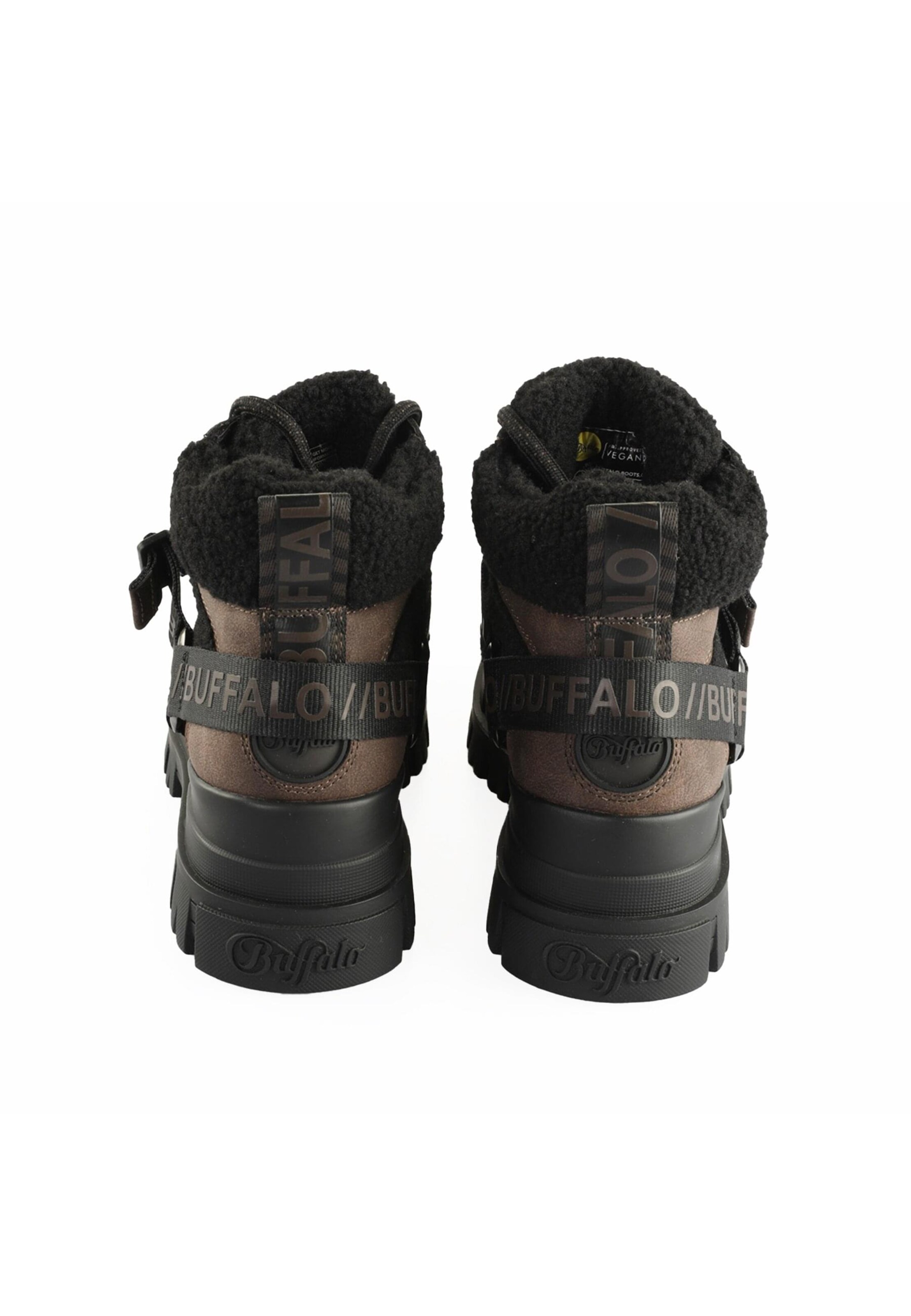 BUFFALO Μποτάκι με κορδόνια σε καφέ