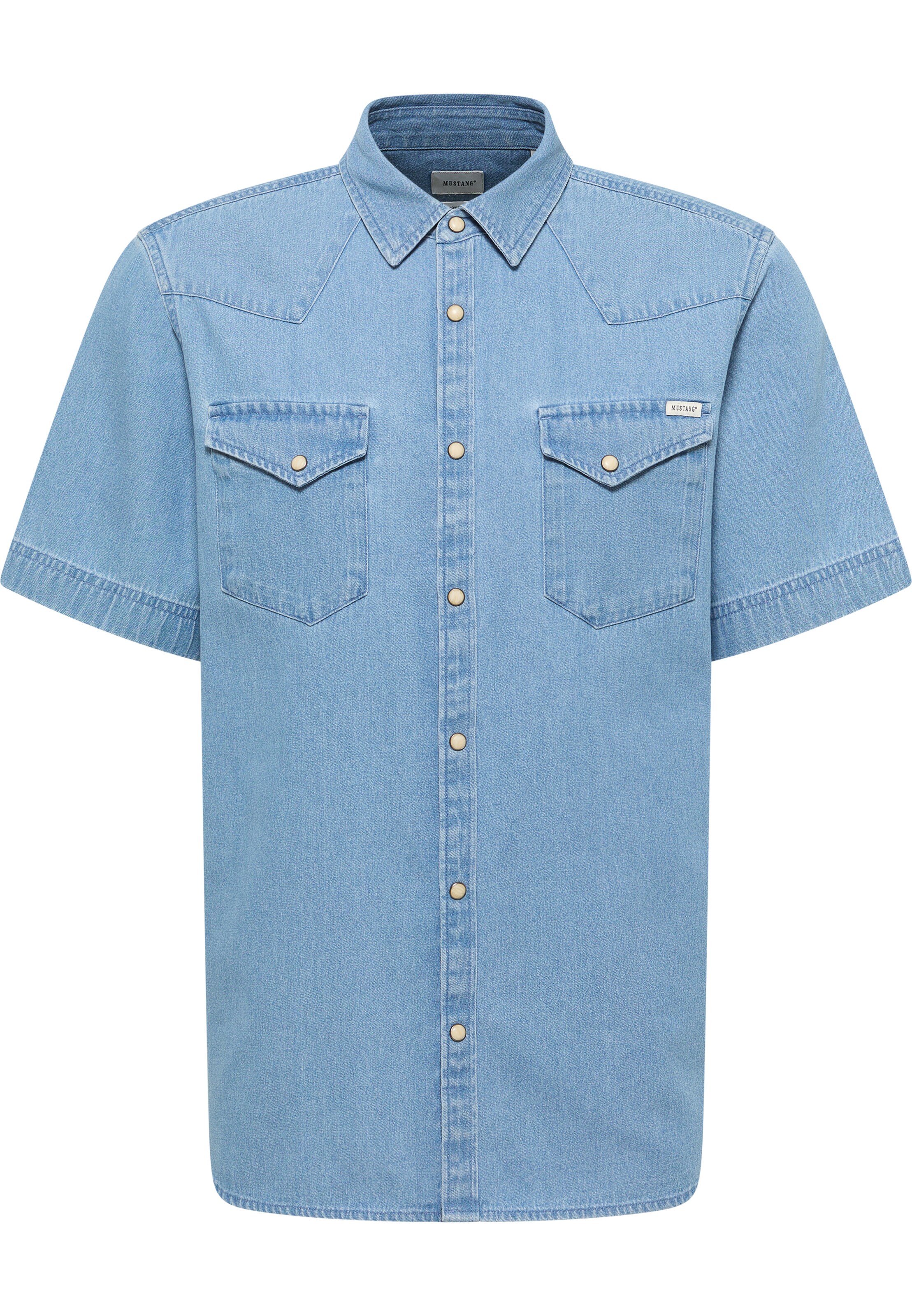 MUSTANG Regular fit Button Up Shirt 'Eloy' in Blue: front