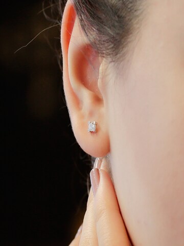 EinStein Diamant Earrings 'Solitär' in Silver