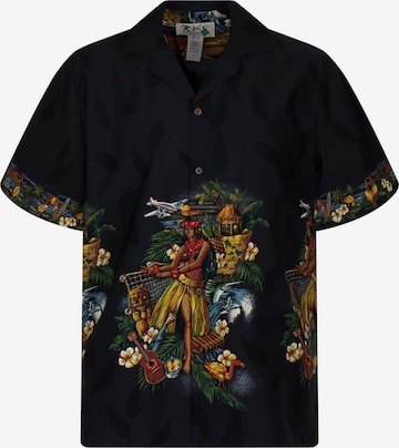 KY's Button Up Shirt 'Hula' in Black: front
