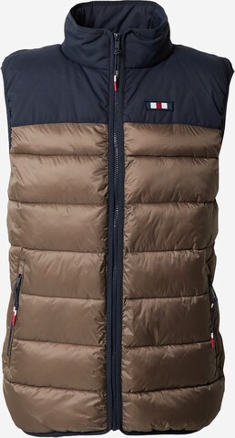 FQ1924 Bodywarmer 'Vinncent' in Bruin: voorkant