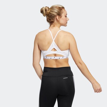 ADIDAS SPORTSWEAR Bustier Sport bh 'Aeroreact Light-Support 3-Stripes' in Wit