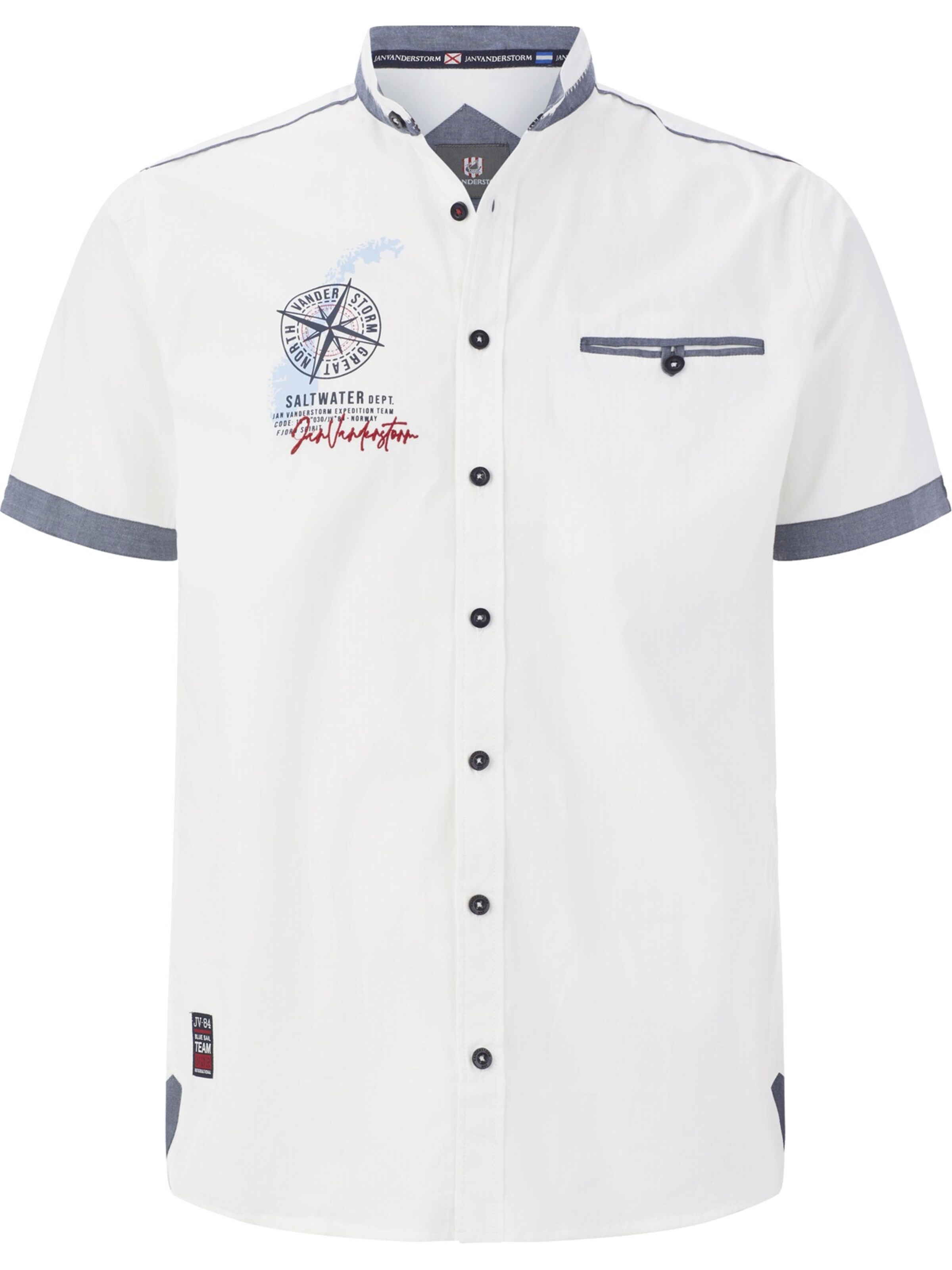 Jan Vanderstorm Comfort Fit Kurzarmhemd ' Bergthal ' in Weiß: Vorderseite