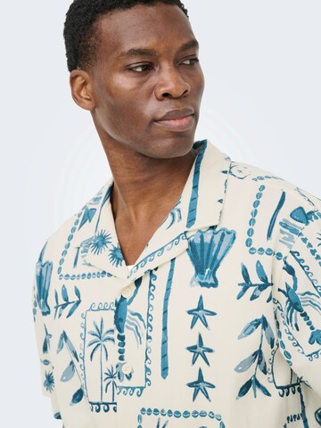 Only & Sons Comfort fit Koszula 'ONSPIERO' w kolorze biały