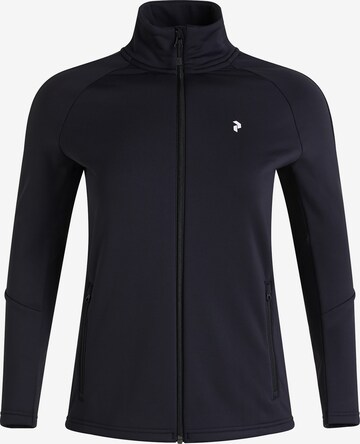 PEAK PERFORMANCE Athletic Fleece Jacket 'Rider' in Black: front