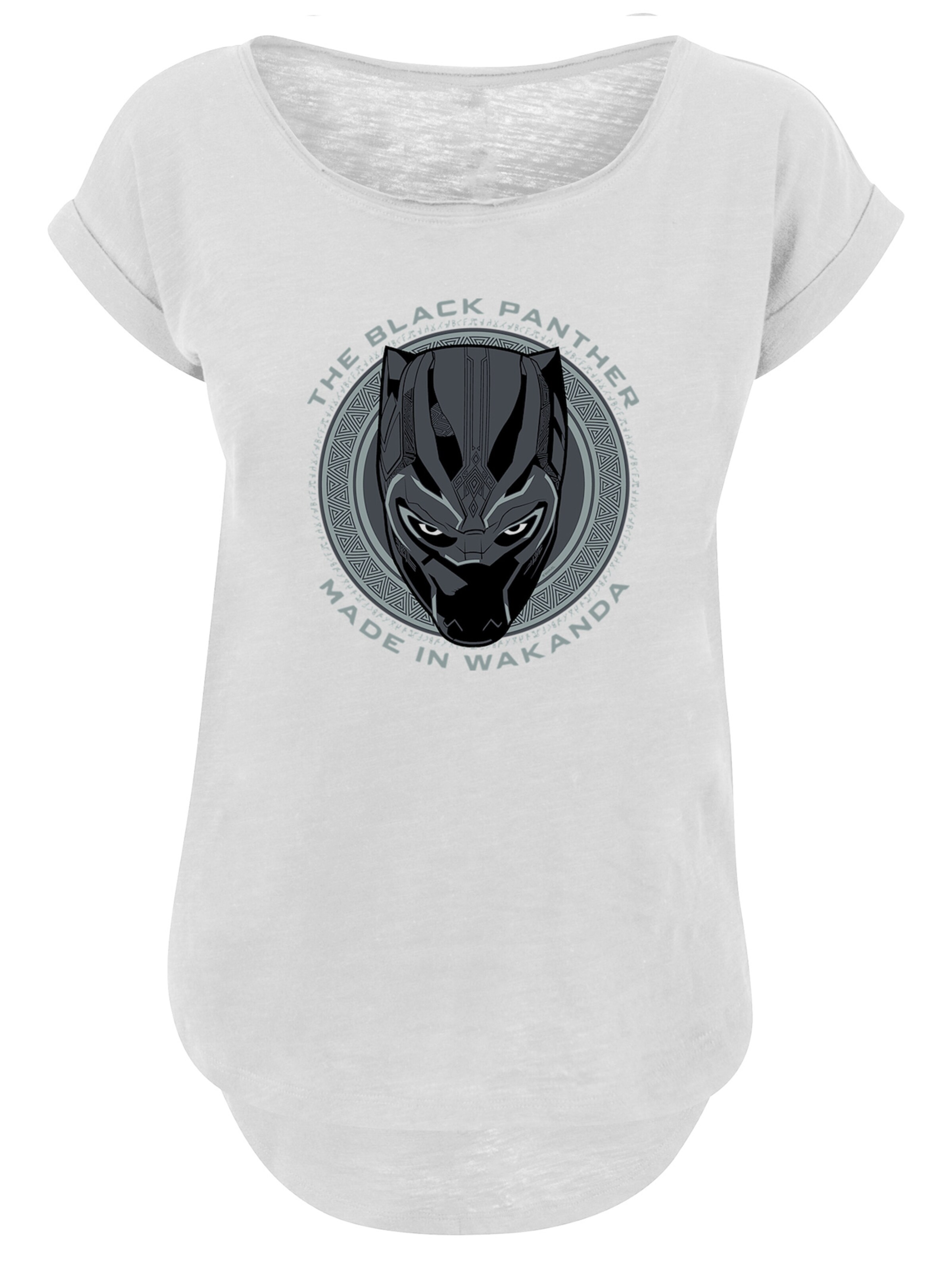 F4NT4STIC Shirt 'Marvel Black Panther Made in Wakanda' in Weiß: Vorderseite