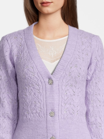 Orsay Knit Cardigan 'Shiny' in Purple