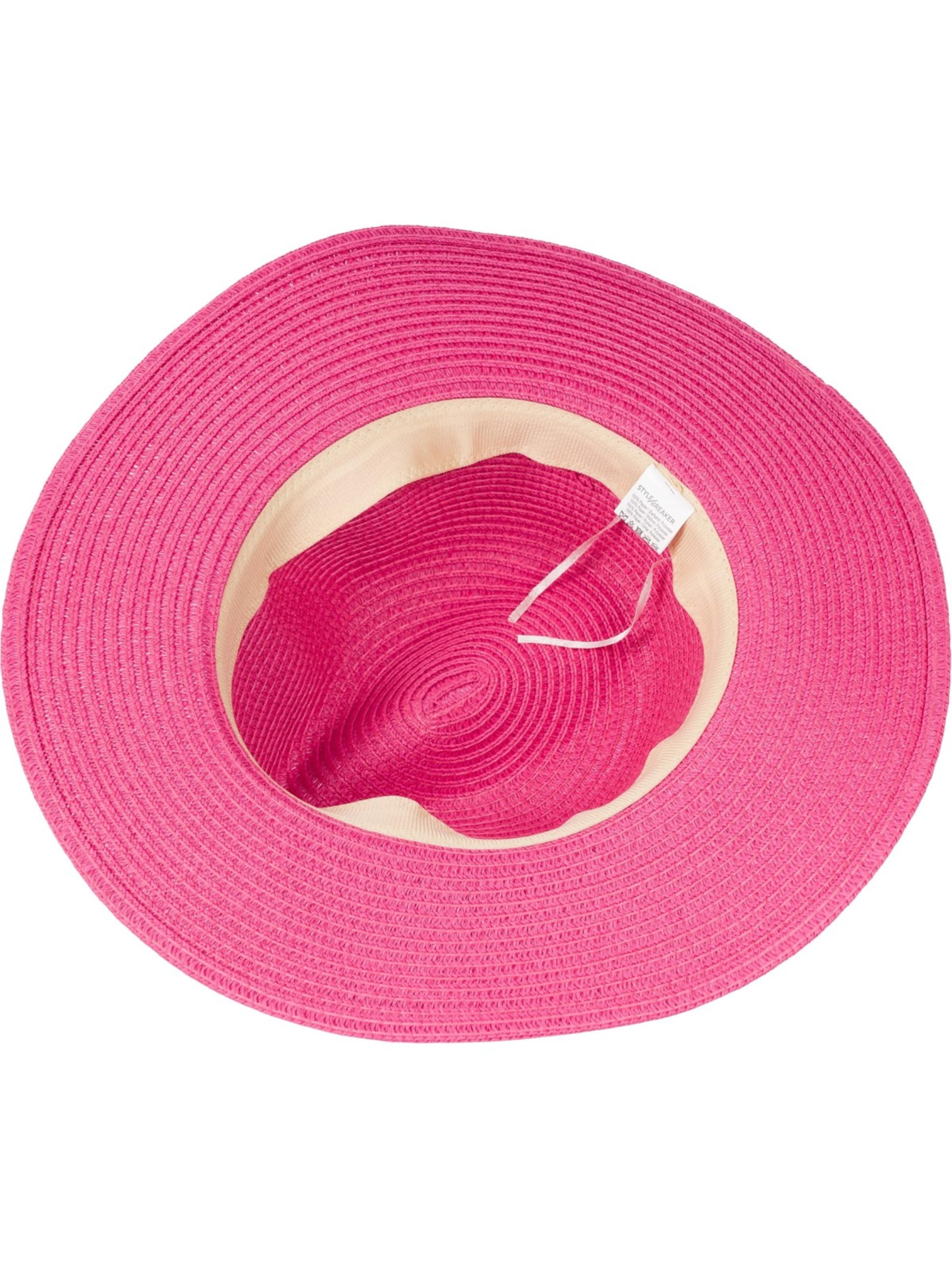 styleBREAKER Hut 'Panama Strohhut Hutband Azteken Muster'‌‌‌‌‌ in Pink