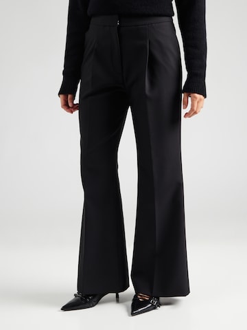 HUGO Loose fit Pleat-front trousers 'Hamaia' in Black: front